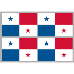 Drapeau Panama (4 fois 9.5x6.3cm) - Sticker/autocollant