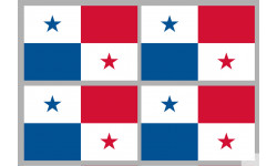 Drapeau Panama (4 fois 9.5x6.3cm) - Autocollant(sticker)