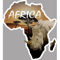 Africa Rhinocéros - 15x13,5cm - Sticker/autocollant