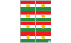 Drapeau Kurdistan (8 fois 9.5x6.3cm) - Autocollant(sticker)