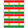 Drapeau Kurdistan (8 fois 9.5x6.3cm) - Sticker/autocollant
