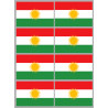 Drapeau Kurdistan (8 fois 9.5x6.3cm) - Autocollant(sticker)