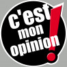 c'est mon opinion (5x5cm) - Autocollant(sticker)