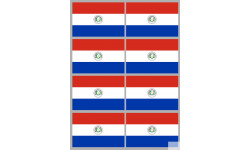 Drapeau Paraguay (8 fois 9.5x6.3cm) - Autocollant(sticker)