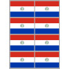 Drapeau Paraguay (8 fois 9.5x6.3cm) - Sticker/autocollant