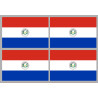 Drapeau Paraguay (4 fois 9.5x6.3cm) - Sticker/autocollant