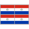 Drapeau Paraguay (4 fois 9.5x6.3cm) - Autocollant(sticker)