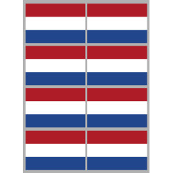 Drapeau Pays-Bas (8 fois 9.5x6.3cm) - Sticker/autocollant