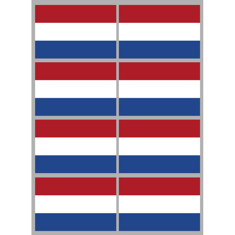 Drapeau Pays-Bas (8 fois 9.5x6.3cm) - Sticker/autocollant