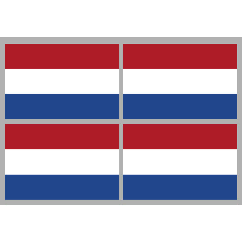 Drapeau Pays-Bas (4 fois 9.5x6.3cm) - Sticker/autocollant