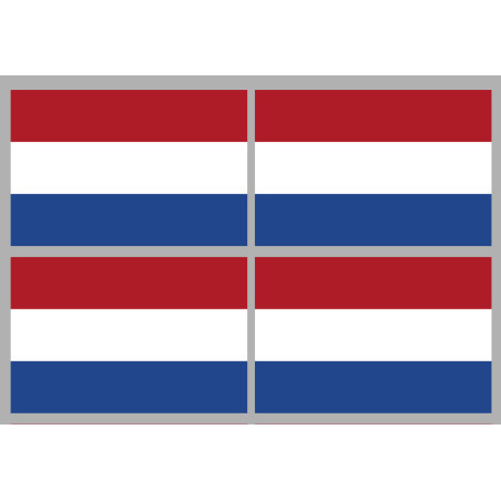 Drapeau Pays-Bas (4 fois 9.5x6.3cm) - Sticker/autocollant