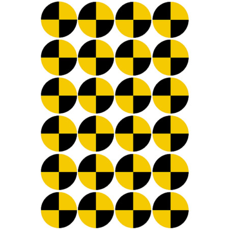 CRASH TEST - 24 stickers de 5cm - Sticker/autocollant