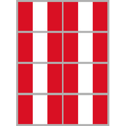 Drapeau Pérou (8 fois 9.5x6.3cm) - Sticker/autocollant