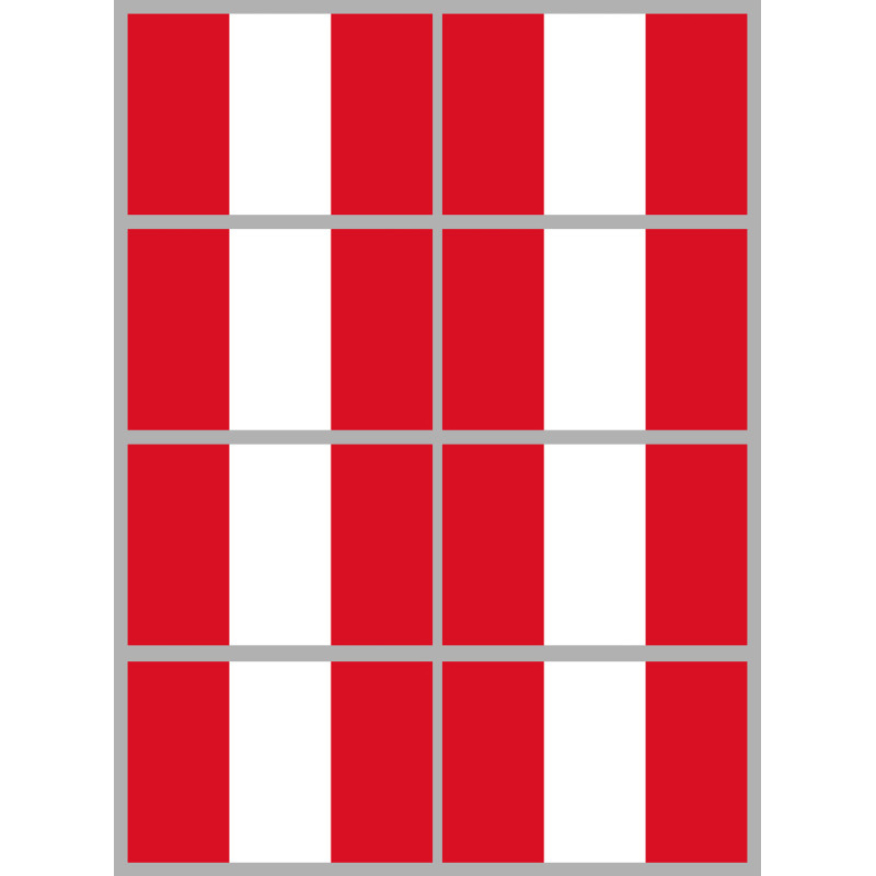 Drapeau Pérou (8 fois 9.5x6.3cm) - Sticker/autocollant