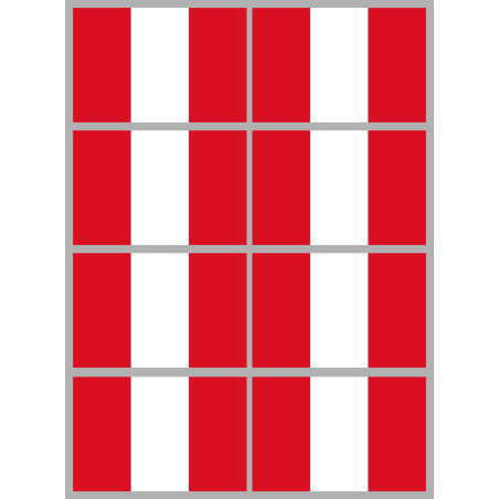 Drapeau Pérou (8 fois 9.5x6.3cm) - Sticker/autocollant