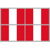 Drapeau Pérou (4 fois 9.5x6.3cm) - Sticker/autocollant