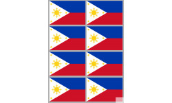 Drapeau Philippines (8 fois 9.5x6.3cm) - Autocollant(sticker)