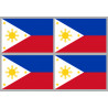 Drapeau Philippines (4 fois 9.5x6.3cm) - Autocollant(sticker)