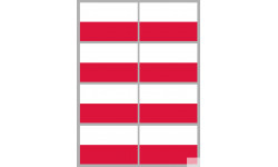 Drapeau Pologne (8 fois 9.5x6.3cm) - Autocollant(sticker)