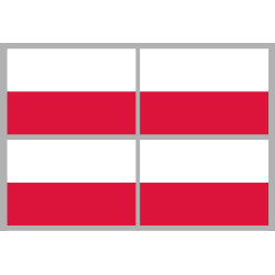 Drapeau Pologne (4 fois 9.5x6.3cm) - Sticker/autocollant