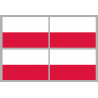 Drapeau Pologne (4 fois 9.5x6.3cm) - Autocollant(sticker)