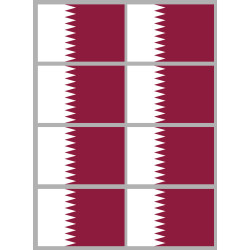 Drapeau Qatar (8 fois 9.5x6.3cm) - Sticker/autocollant