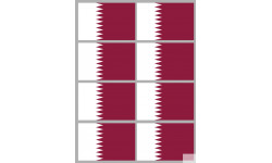 Drapeau Qatar (8 fois 9.5x6.3cm) - Autocollant(sticker)