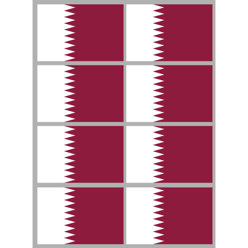 Drapeau Qatar (8 fois 9.5x6.3cm) - Sticker/autocollant