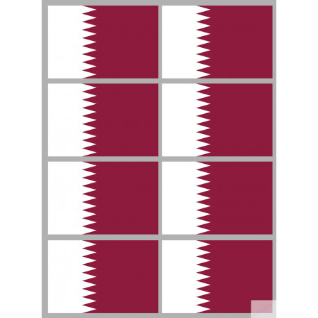 Drapeau Qatar (8 fois 9.5x6.3cm) - Autocollant(sticker)