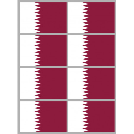 Drapeau Qatar (8 fois 9.5x6.3cm) - Autocollant(sticker)