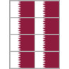 Drapeau Qatar (8 fois 9.5x6.3cm) - Sticker/autocollant