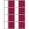 Drapeau Qatar (8 fois 9.5x6.3cm) - Autocollant(sticker)