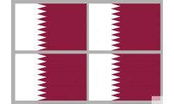 Drapeau Qatar (4 fois 9.5x6.3cm) - Autocollant(sticker)