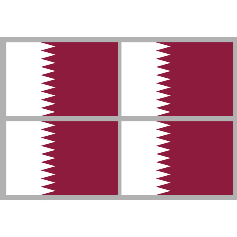 Drapeau Qatar (4 fois 9.5x6.3cm) - Sticker/autocollant