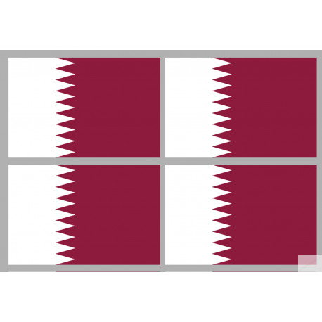 Drapeau Qatar (4 fois 9.5x6.3cm) - Autocollant(sticker)