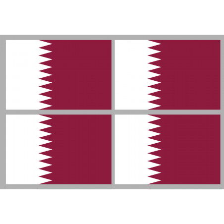 Drapeau Qatar (4 fois 9.5x6.3cm) - Autocollant(sticker)