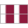 Drapeau Qatar (4 fois 9.5x6.3cm) - Sticker/autocollant