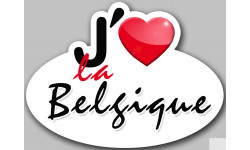 J'aime la Belgique (15x11cm) - Autocollant(sticker)