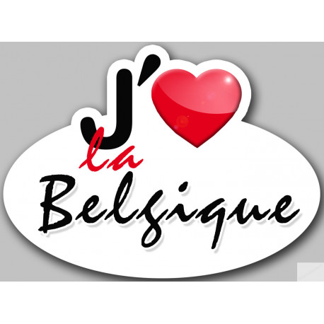 J'aime la Belgique (15x11cm) - Autocollant(sticker)