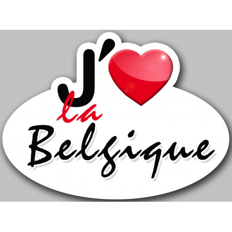 J'aime la Belgique (15x11cm) - Autocollant(sticker)