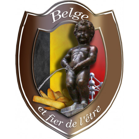 Belge et fier de l'être (5x4cm) - Autocollant(sticker)