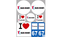 Bas-Rhin (8 autocollants variés) - Autocollant(sticker)