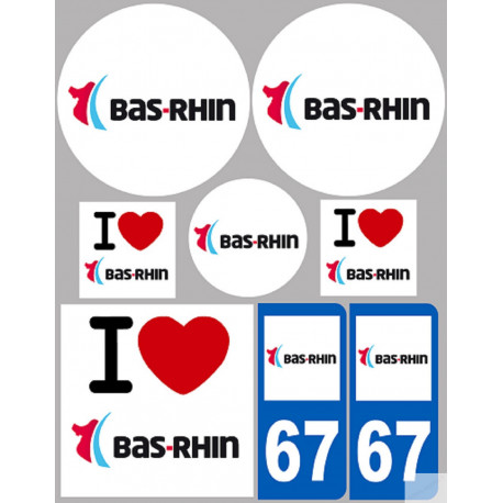 Bas-Rhin (8 autocollants variés) - Autocollant(sticker)