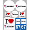 Bas-Rhin (8 autocollants variés) - Sticker/autocollant