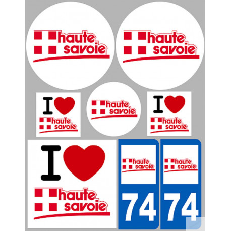 Département 74 la Haute Savoie (8 autocollants variés) - Autocollant(sticker)