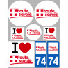 Département 74 la Haute Savoie (8 autocollants variés) - Autocollant(sticker)
