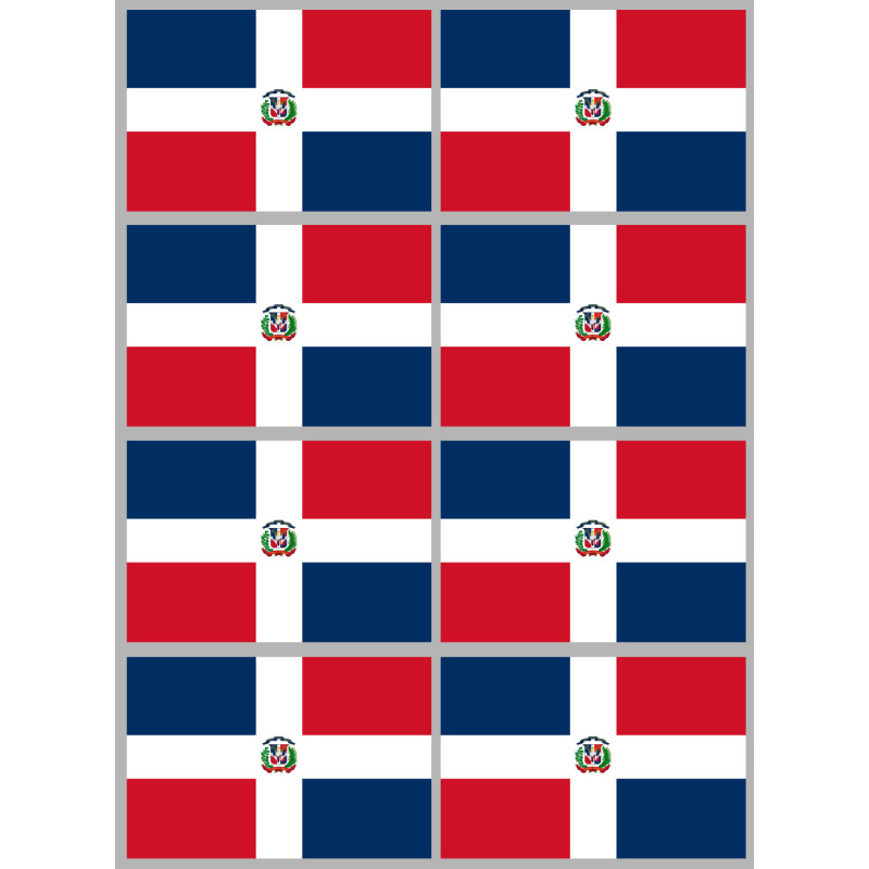 Drapeau République dominicaine (8 fois 9.5x6.3cm) - Sticker/autocolla