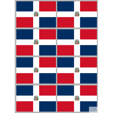 Drapeau République dominicaine (8 fois 9.5x6.3cm) - Autocollant(sticker)