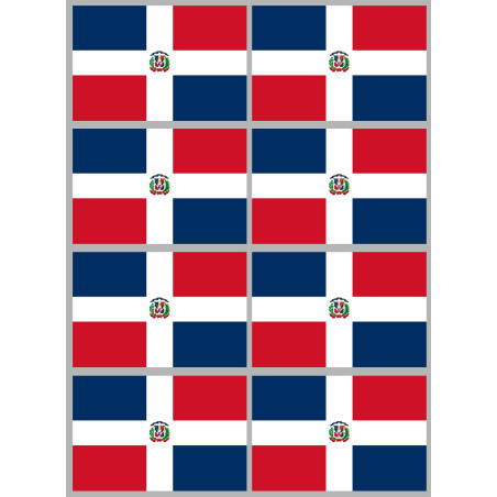 Drapeau République dominicaine (8 fois 9.5x6.3cm) - Sticker/autocolla
