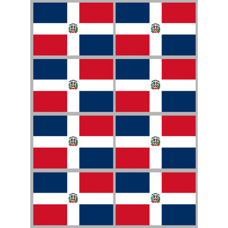 Drapeau République dominicaine (8 fois 9.5x6.3cm) - Autocollant(sticker)